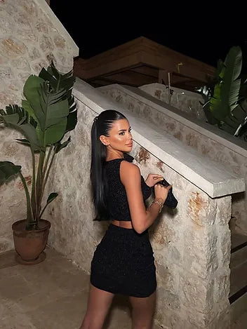 1952 Sequin Black Co Ord Party wear