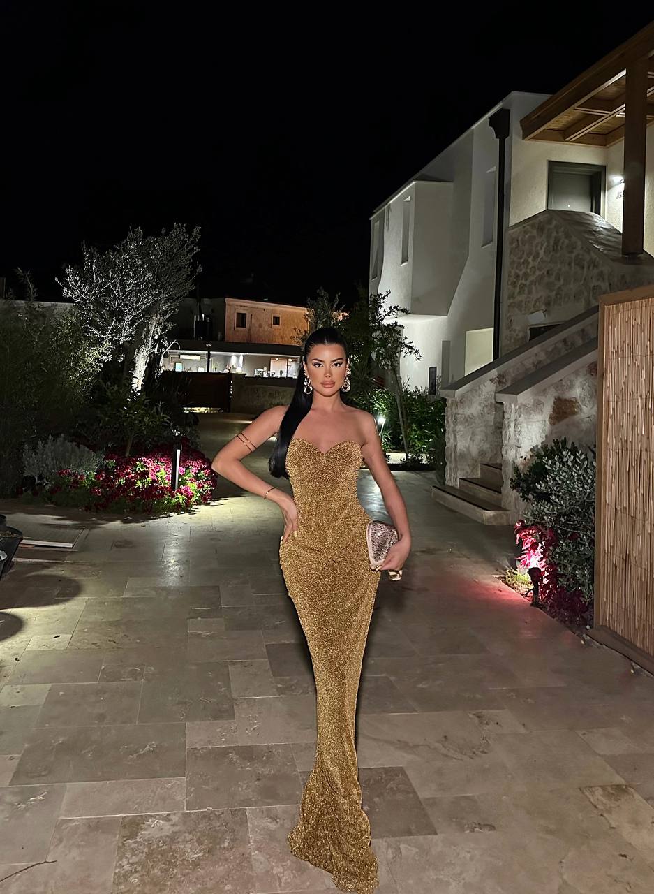 1952 Gold Sequin Maxi Dress