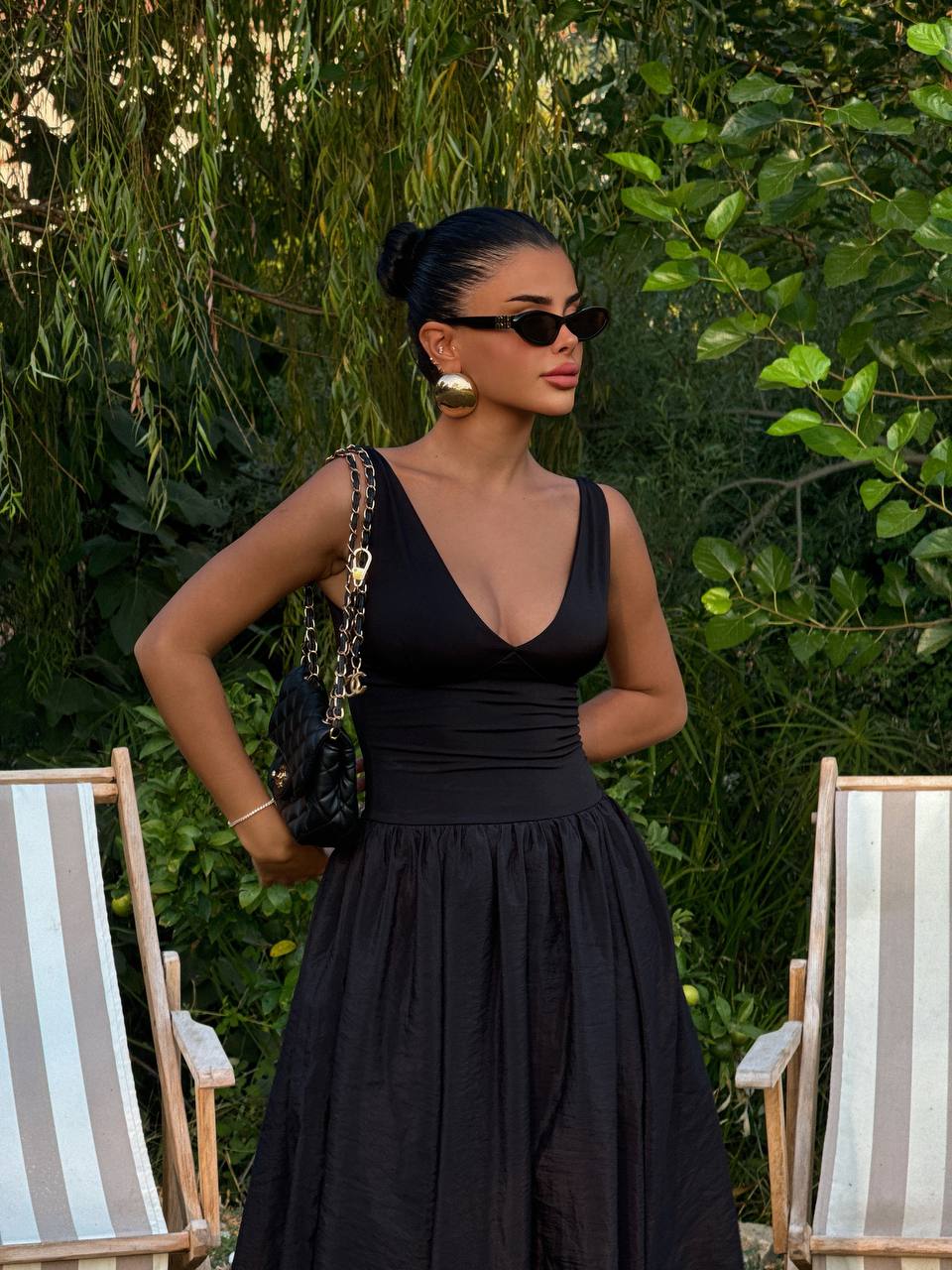 1952 Black Maxi Puff Dress