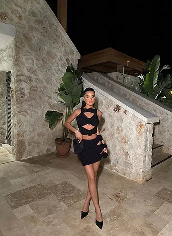 1952 Sequin Black Co Ord Party wear