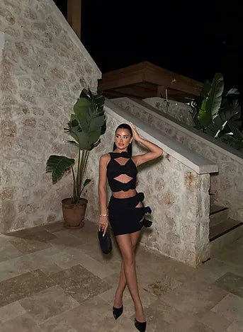 1952 Sequin Black Co Ord Party wear