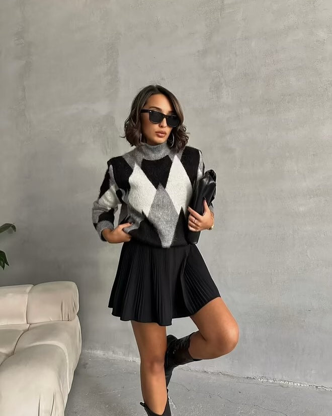 Diamond printed jumper