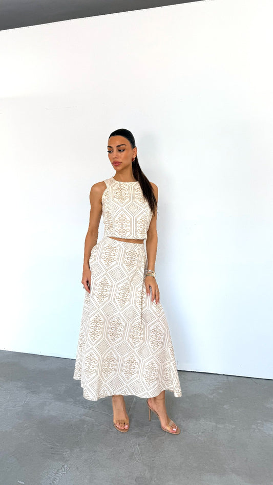 Maxi Skirt With Pockets Crochet Matching Top