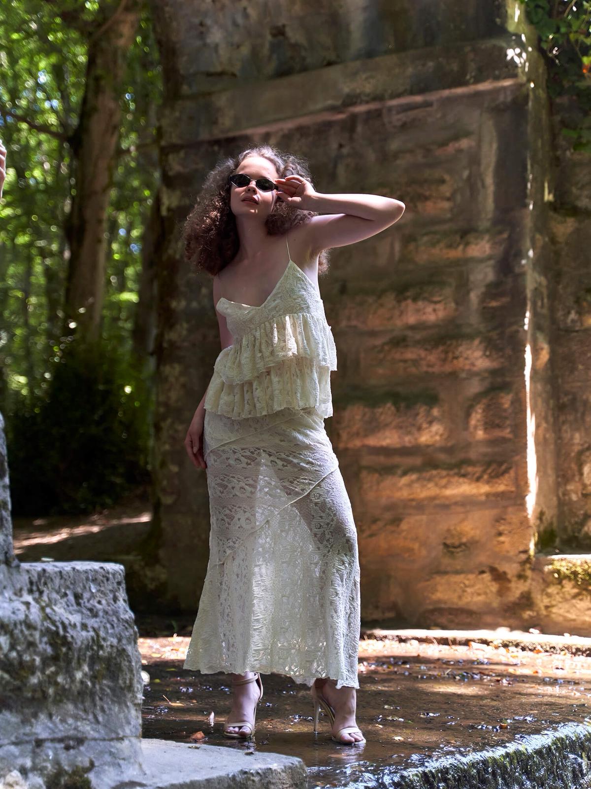 Co Ords Lace Tops with Skirt