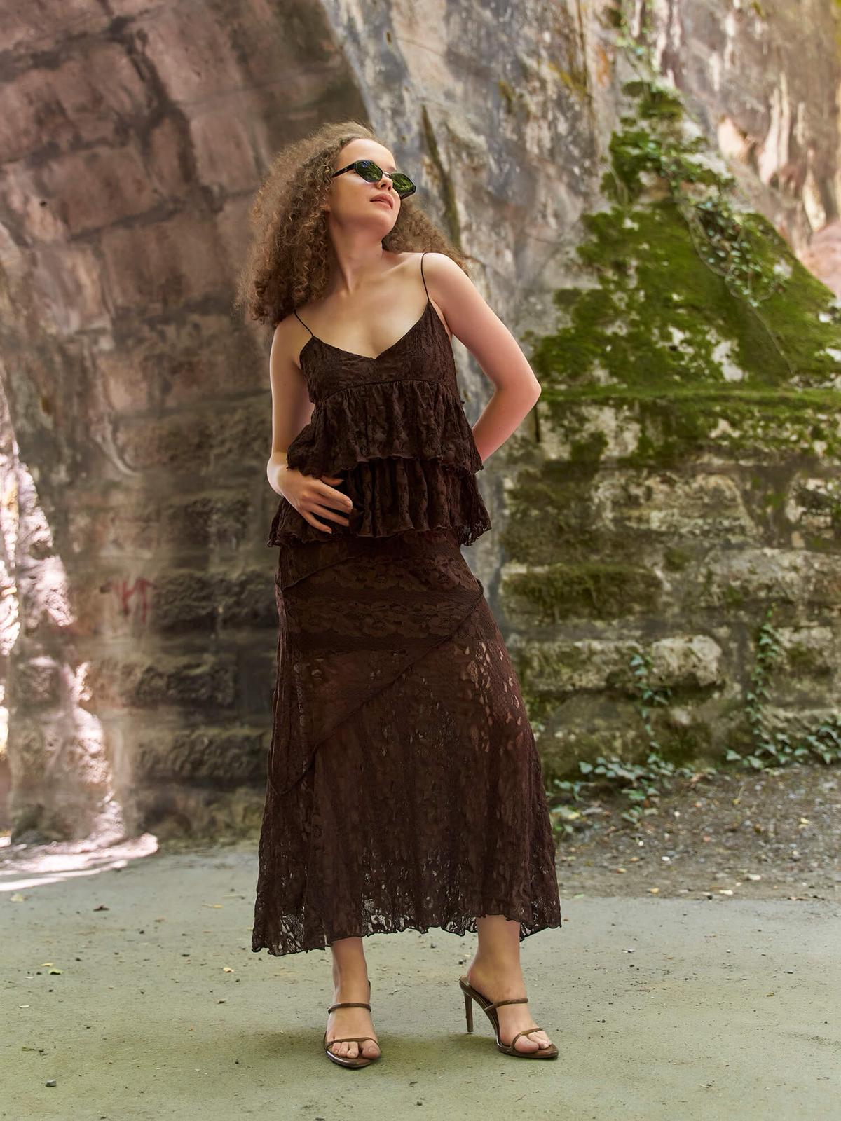 Co Ords Lace Tops with Skirt