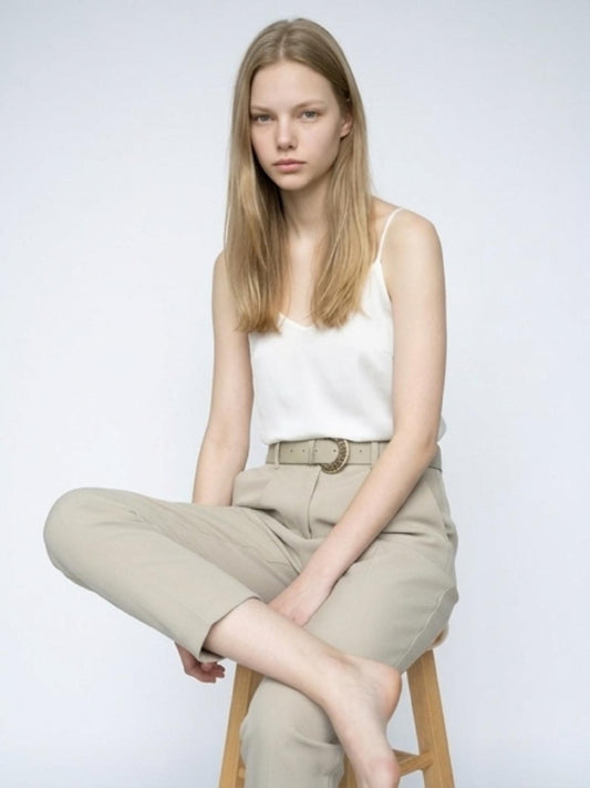 1952 Crepe Trousers With Belt