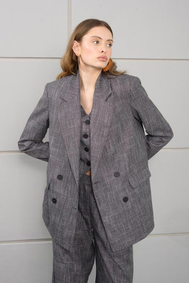 1952  Small Purple sequin Detail Blazer